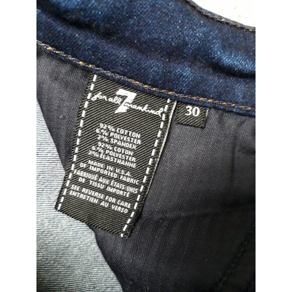 30  7 For All Mankind Midrise The Skinny Dark Wash - Picture 8 of 9